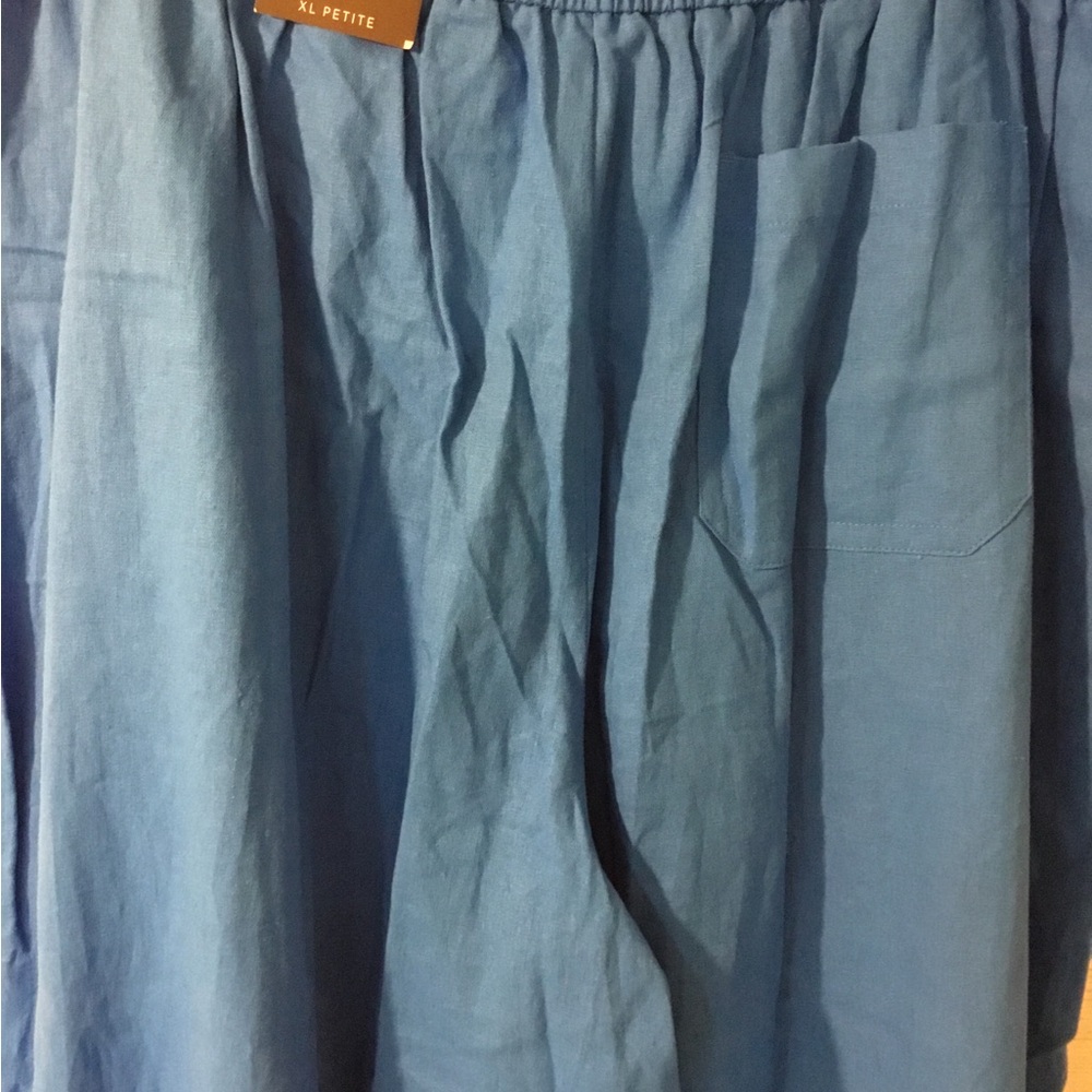 Simply Vera Vera Wang Bright Royal Blue High-Rise Linen Pull-On Pants - Picture 8 of 16